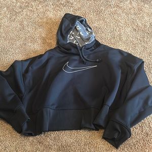 Women’s‎ Nike dry fit crop hooded sweatshirt pullover black large